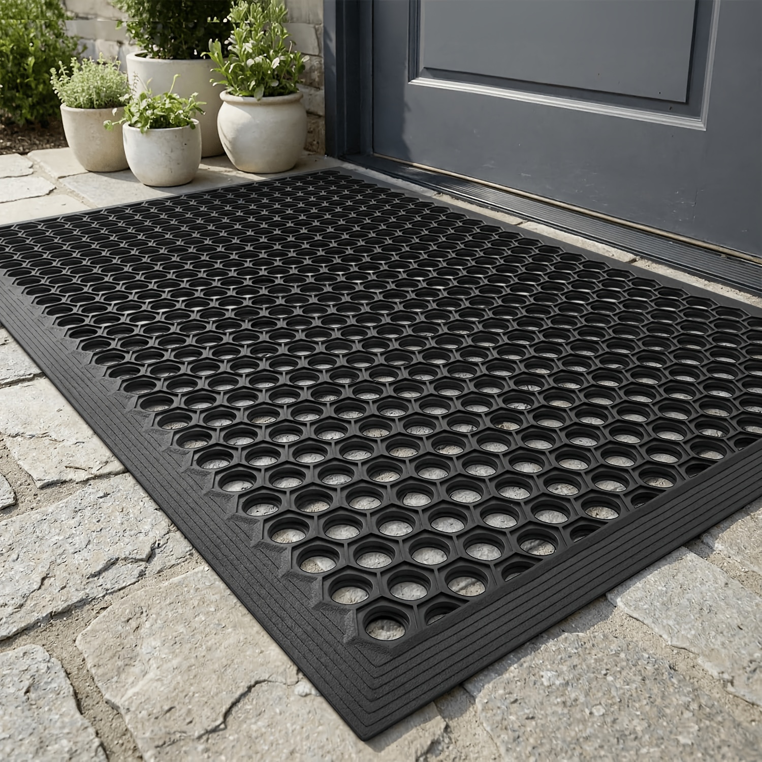   door mat front door mat outdoor entrance rubber doormat non slip all weather welcome mat outdoor   mud mat heavy duty door mats for garage entryway