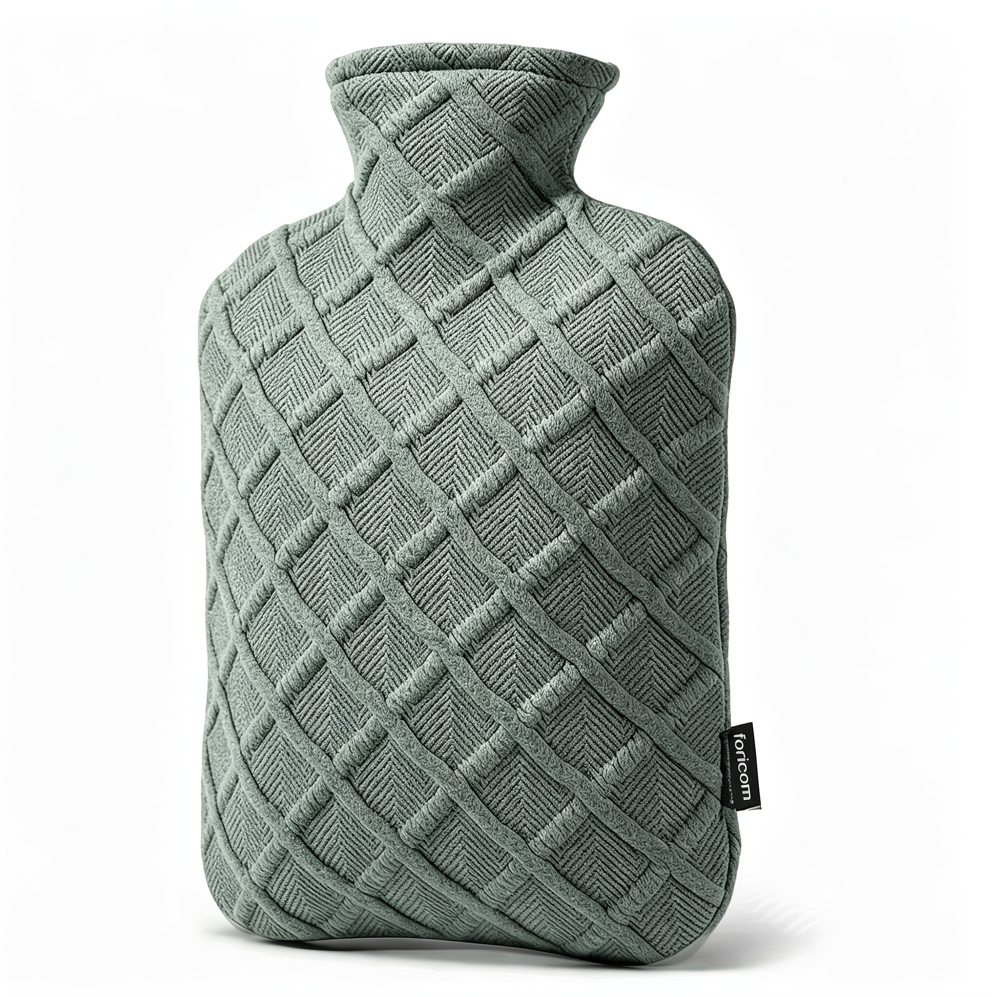 TEMU Accouchement d'eau chaude de 2 litres avec housse tricotée, bouillotte pour les d'hiver douillettes, couvre-lit et chauffe-mains-pieds -fuite à