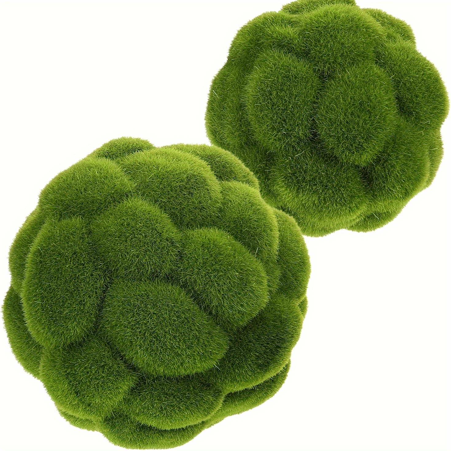 

2 Pcs Artificial Moss Balls - Microfiber Greenery Decor For Home & Events, Non-electric Tabletop Moss For Room Types, New Year, Housewarming, Anniversaries, & Holidays