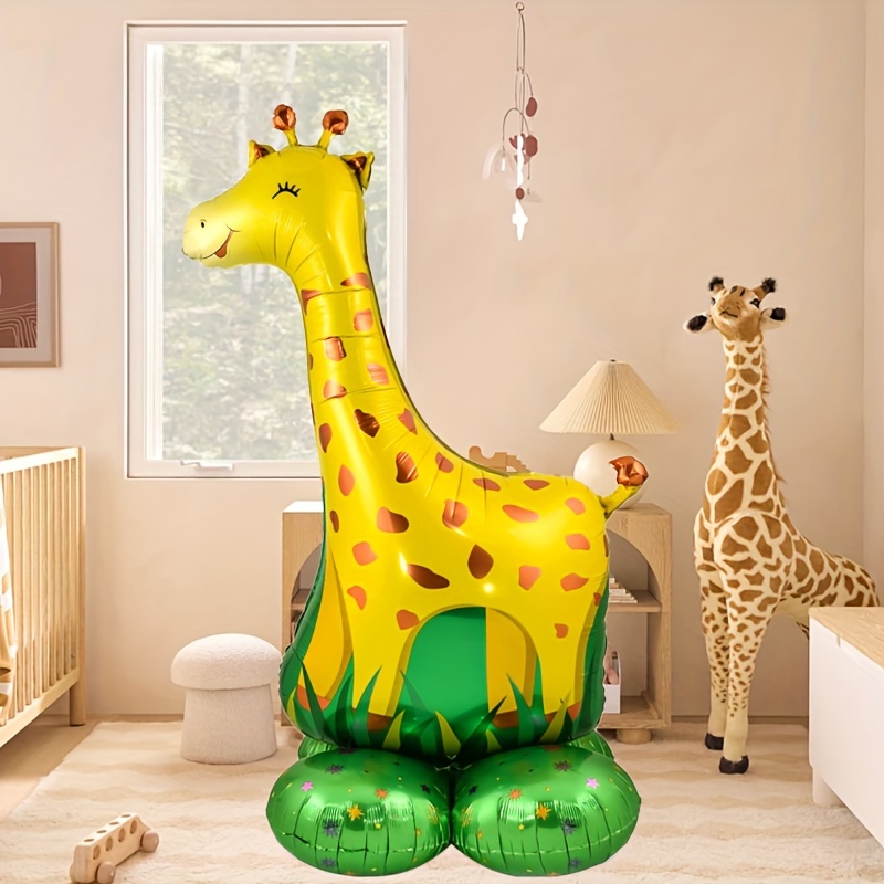 

2 Pack Large Giraffe Balloons - 48.4 Inch Tall Standing Self-sealing Aluminum Film Balloons For Jungle Theme Party Decoration, Universal Birthday Celebrations, Suitable For 14+