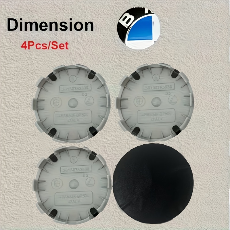 TEMU 4pcs Set Of Blue And White 68mm/2.68-inch Abs Material With Logo Car Wheel Caps, Suitable For E34 E36 E60 E90 E46 E39 E70 F10 F20 F30 X5 Models