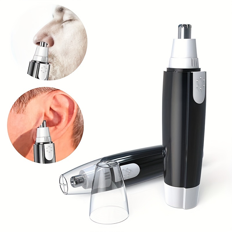 

1pc Electric Nose Hair Trimmer, Professional Painless Nose And Ear Hair Trimmer For Women Men Waterproof Stainless Steel Head Dual Edge Blades Nose Hair Remover Mute Efficient Battery-operated Easy