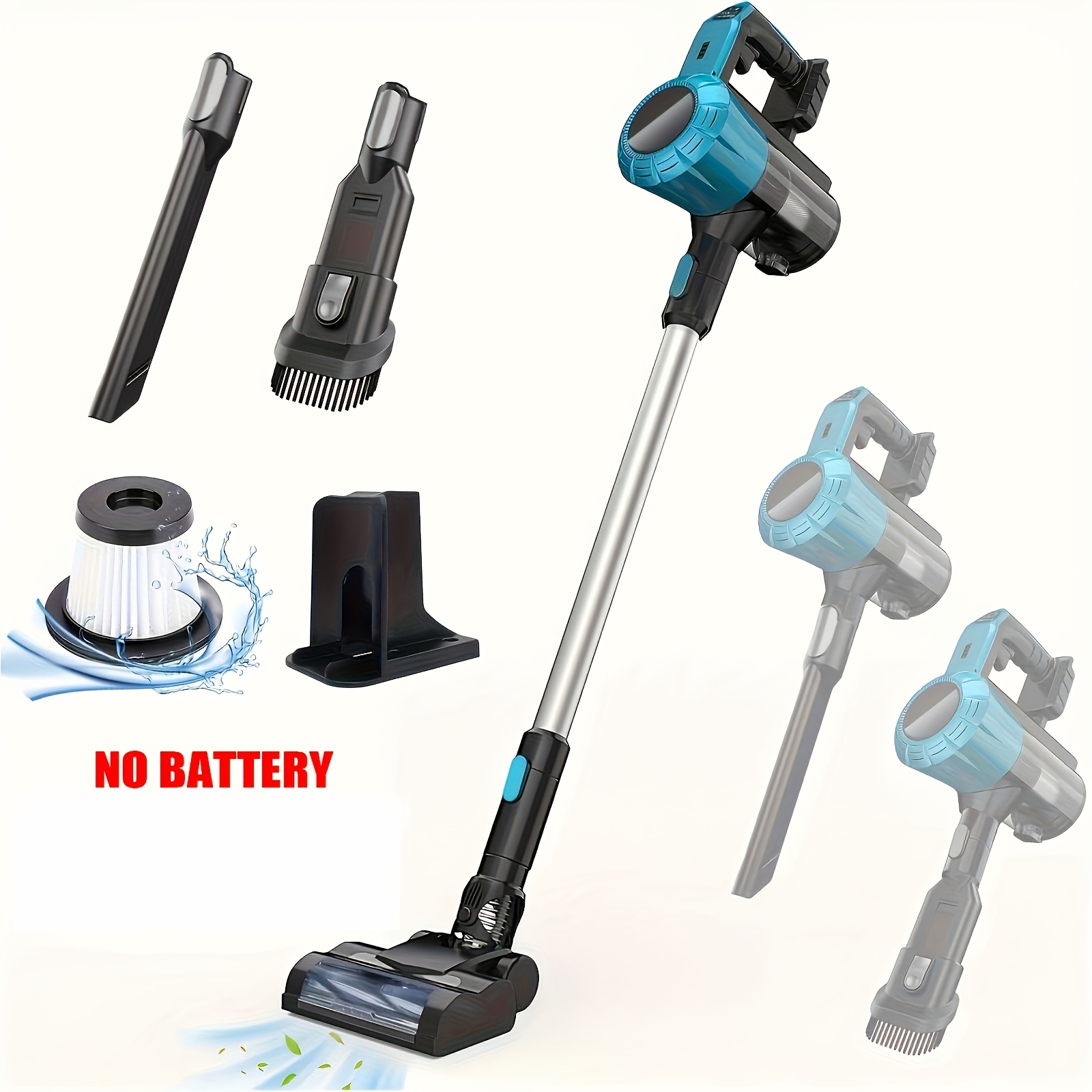 Cordless Vacuum Cleaner, Lightweight Stick 3in 1 Cordless Powerful Handheld Vacuum Cordless With With Charging Dock Automatically Adjust Suction For Pet Hair Carpet Hardwood Floor(without Battery)