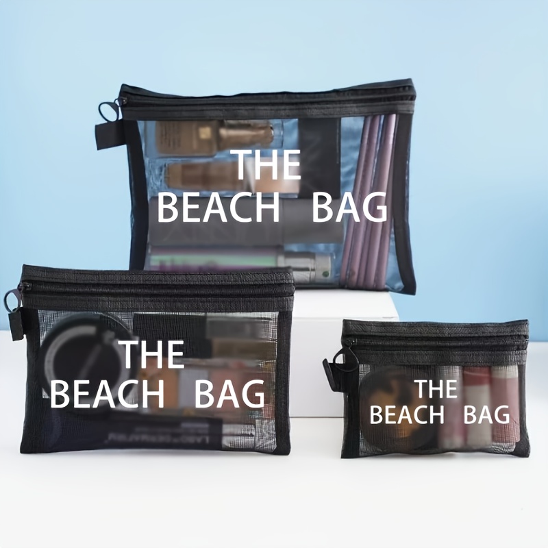 E-shop 3 Stück Strand-Motiv Kosmetiktaschen – für Sommerurlaub, Poolpartys & Reisen – Tropisches Design Make-up- und Toilettenartikel-Organizer