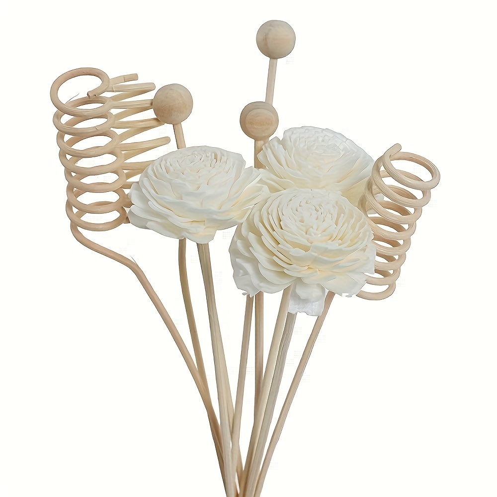 

5/6/8/9/10/12pcs Wooden Reed Sticks, Unscented Aromatherapy Diffuser Sticks, Manufactured Wood Home Decor Accessories