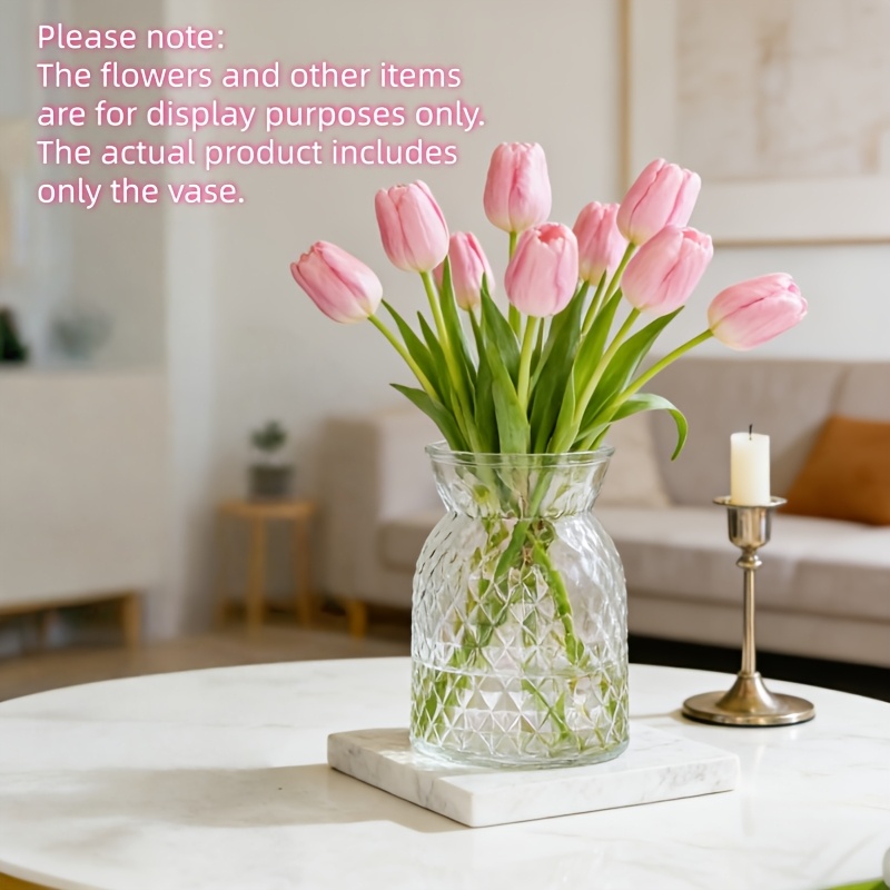 Contemporary Glass Flower Vase | High-end Round Glass Vase For Hydroponic Flower Arrangement | Ideal For Home And Office Decor