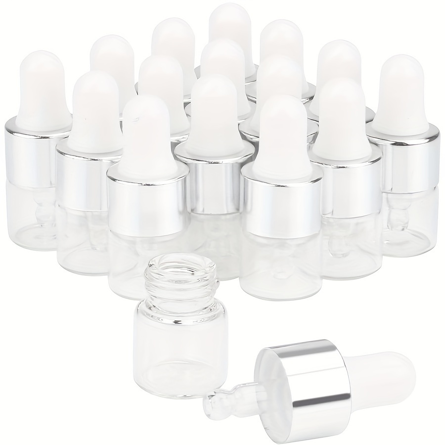 

100 Pcs Clear Glass Dropper Bottles Essential Oil Bottles Refill Sample Vials Aromatherapy Perfume Liquid Glass Bottles With Eye Dropper&silver Lids (1ml)