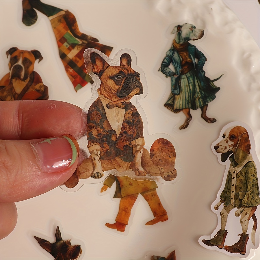 

Vintage Animal Pet Stickers: 82 Pieces Of Fashionable Dogs In Victorian Dressing Theme, Perfect For Junk Journal Supplies, Scrapbooking, And Gift Wrapping Decor