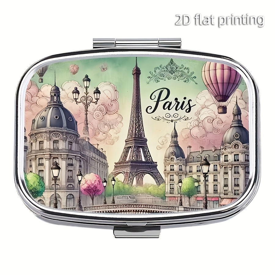 1pc Pill Box | Portable Medicine Storage Box For Pockets, Purses, Travel | Unique Gift, Metal And Plastic Material