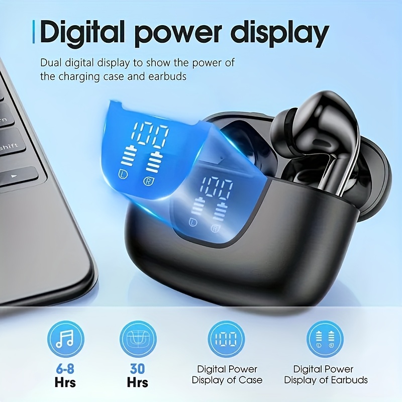 Fones de Ouvido Sem Fio, Bluetooth 5.4, Alto-Falantes de 13mm 9