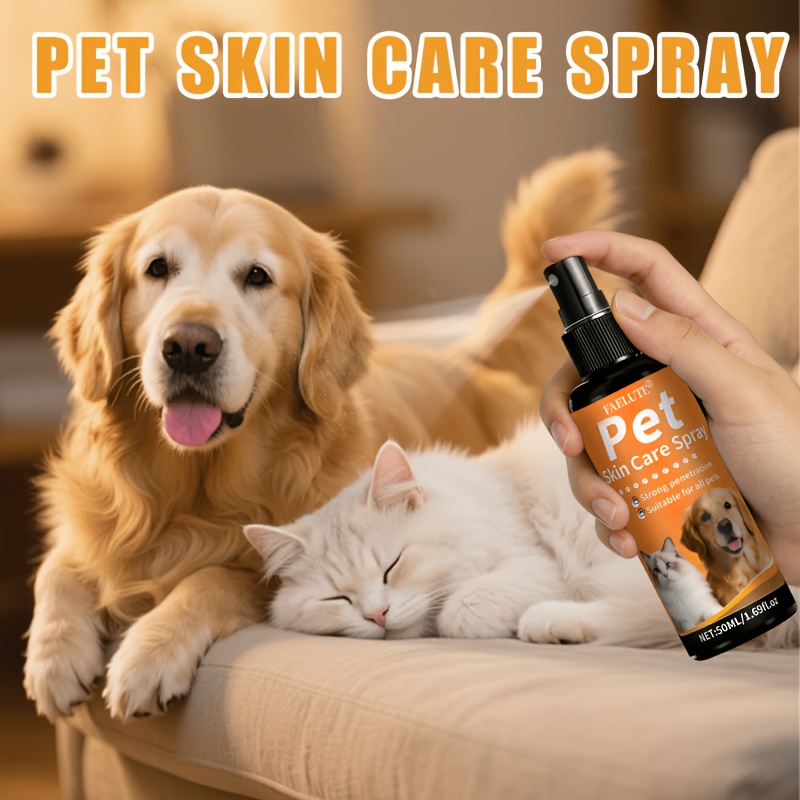 FAELUTE- Pet Skin Care Spray for Dogs And Cats - Supports Overall Skin And Fur for Puppies And Kittens. Light Fresh Scent Keeps Pets Comfortable Throughout The Day. Mild Ingredients for Long Term Daily Use
