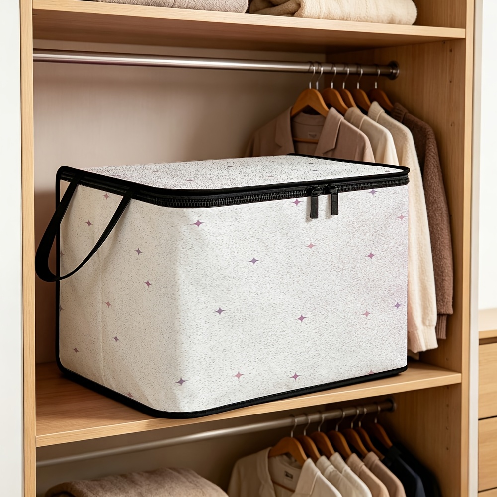 caixa de armazenamento com zíper de   capacidade com estampa de  , 1  , design dobrável que economiza  , presente   para armazenamento doméstico de cobertores, armazenamento sob a cama
