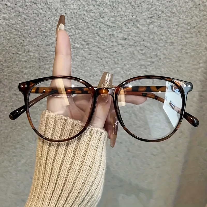 Image of 1 Pair Unisex Vintage Round Frame Cute Decorative Plain Glasses, Daily School Style Cute Eyeglasses Frame, Suitable For Photo Shoots And Outfits, Face Shaping, Unisex, Ideal Holiday Gift