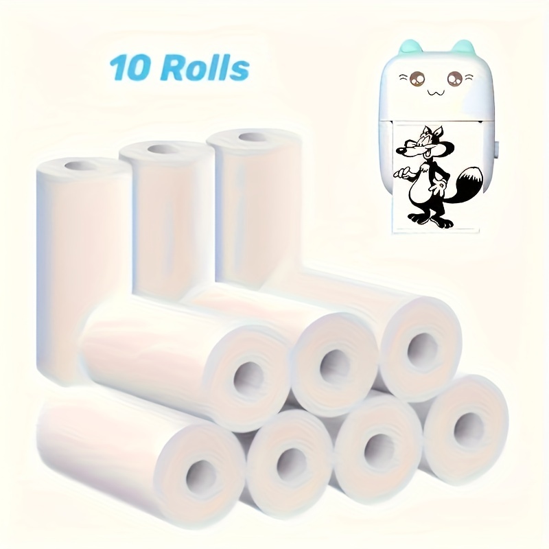 

10 Rolls Mini Thermal Paper For Pocket Printers, 57mm Wide White Thermal Receipt Paper For Photo Labels, Notes, Diary, Christmas, , Thanksgiving Gifts