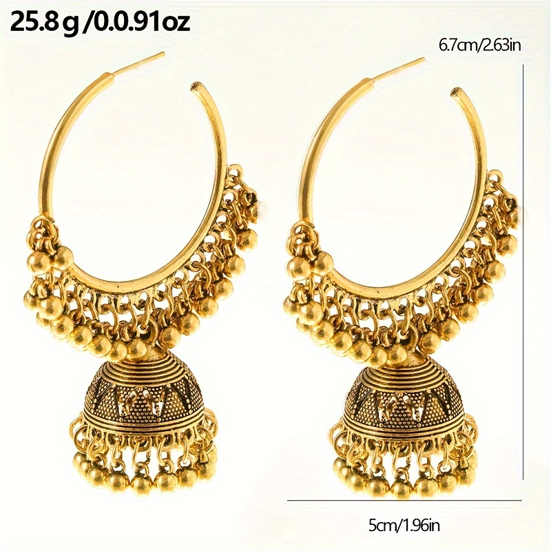 Bollywood Retro Ethnic Style Tassel Bell Earrings