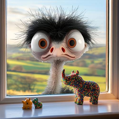 1pc of humorous ostrich window sticker removable self decoration suitable for windows glass doors and home decor wall stickers adds charm to