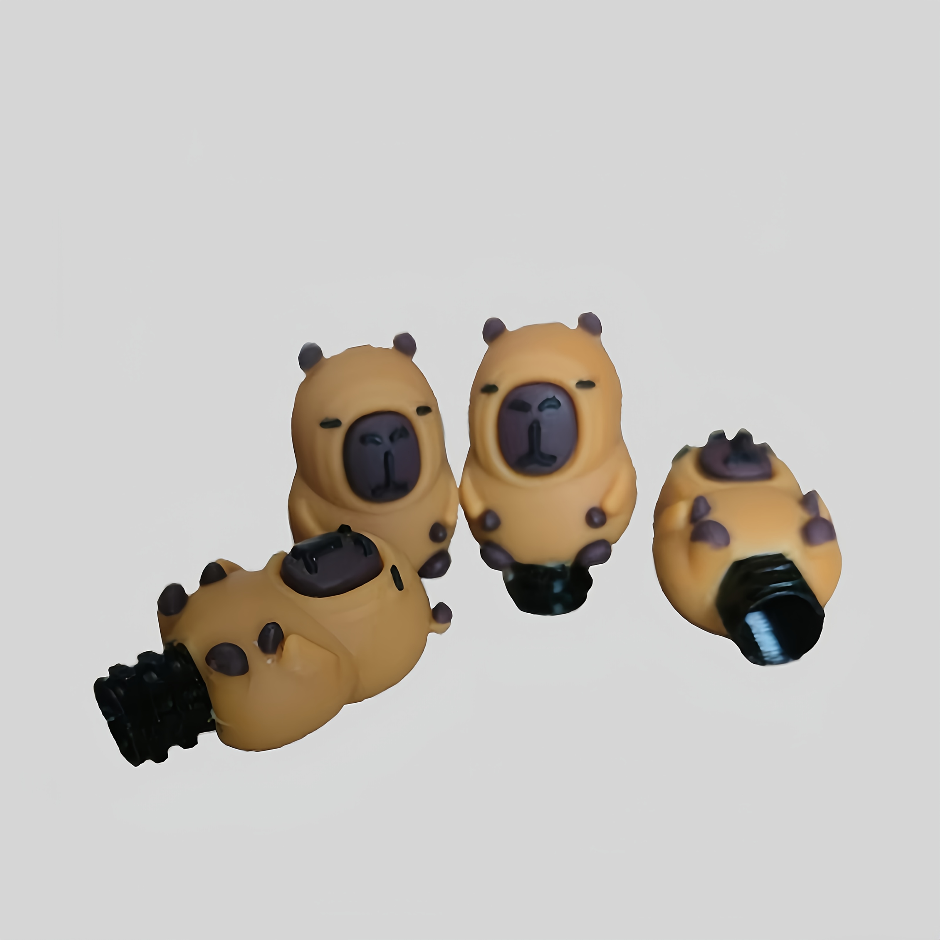 Image of 4pcs Cartoon Shape Tire Valve Caps - Fun, Cool And Cute Decorative Additions, Universal Fit For Cars, Trucks, Motorcycles, Bicycles, Suvs And More, Without Battery