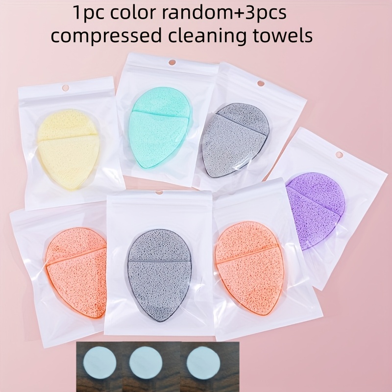 TEMU Éponge nettoyante visage profonde aléatoire avec cordon de suspension - DéCosmétique doux, convient à tous les types de peau, plastique, tampon