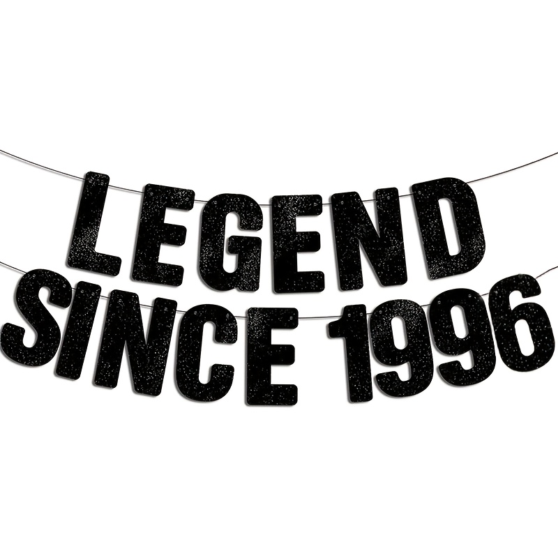 Pre- Legend - Black Glitter Banner, 30th Birthday Party Decorations For Her & Him, Funny 30th Decor Bday Sign Gifts