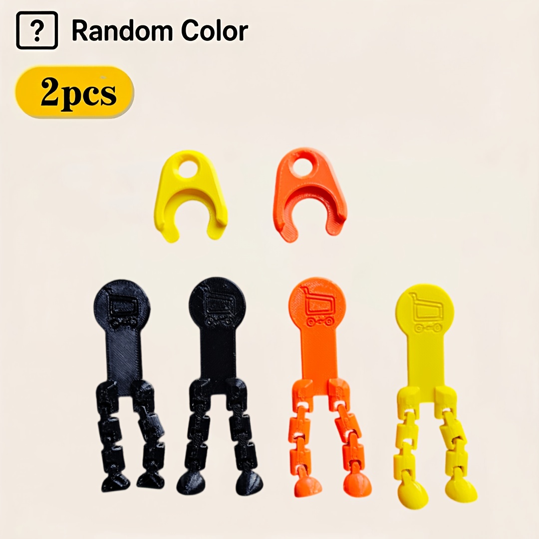 TEMU 2pcs 3d Printed Mini Figure Shopping Cart Token Keychains, Suitable For Most Euro Area Shopping Cart Tokens (token Diameter 23.25mm), Party