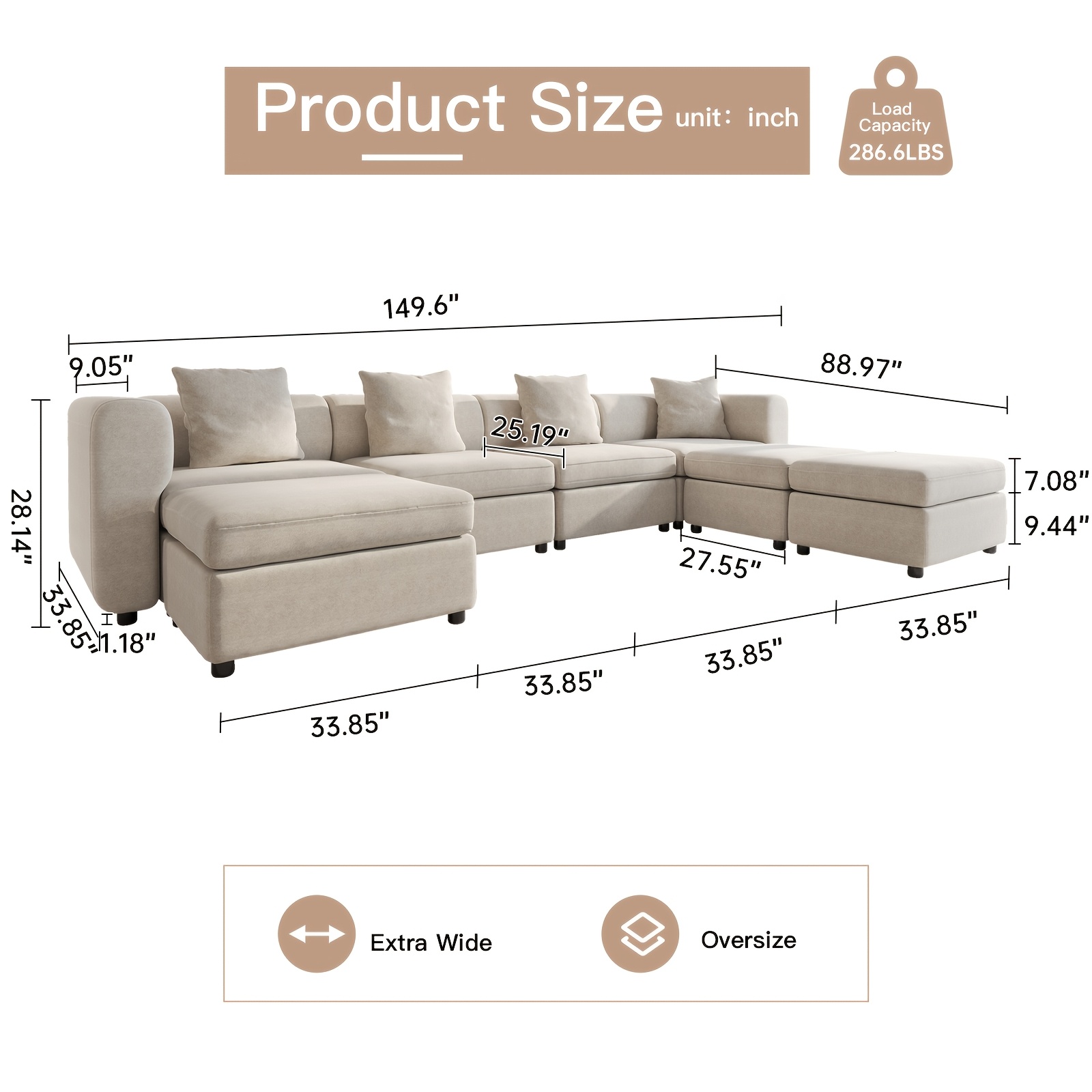 Fabric Sofa, Velvet Sectional Sofa, 2-Seat Sofa For Living Room, L-Shaped Sofa, Convertible Sofa With Cushions, Modern Simplicity Loveseat Sofa, Removable Sofa Cover Space Spring Cushions And Solid Wood Frame, Easy To Install, Apartment, Home, Guyii