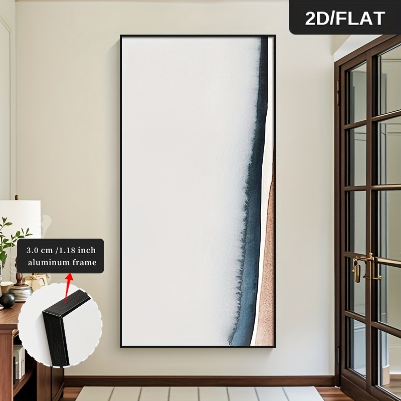 TEMU 2d Flat, 2d/flat Aluminum Alloy Frame Bedroom Frame Wall Decoration Art, Framed Modern Abstract Art Picture Print Mural, Living Room, Bedroom,