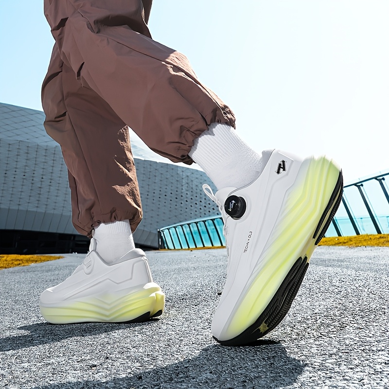 Spring New Men'S Thick-Soled Casual Shoes with Breathable Fabric, Featuring a Rotating Buckle, Versatile And Trendy for Outdoor Sports