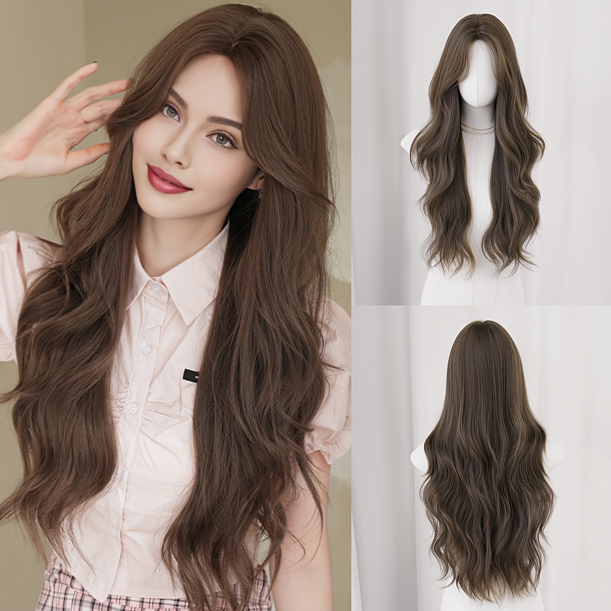 

Chic Wig With Bangs For Women - 28" Long Loose Wave, High Density Synthetic Hair, Heat Resistant, & Parties