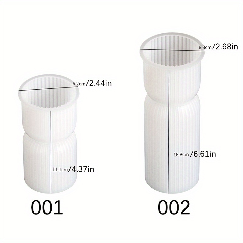 Image of 2pcs/set Rotate Strip Candle Silicone Mold Diy Candles Epoxy Resin Molds Handmade Gypsum Plaster Concrete Cement Crafts Mould Home Decor Making Supplies