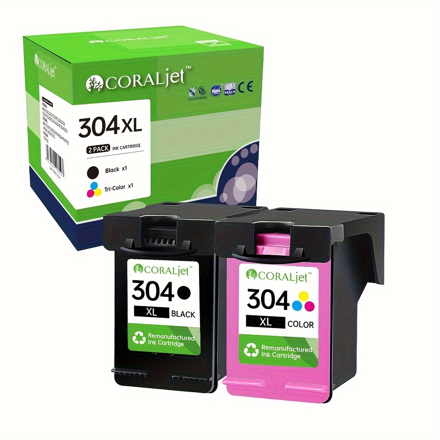 

Coraljet 304xl High- Ink Cartridges, Compatible With Hp & Series - (2pcs)