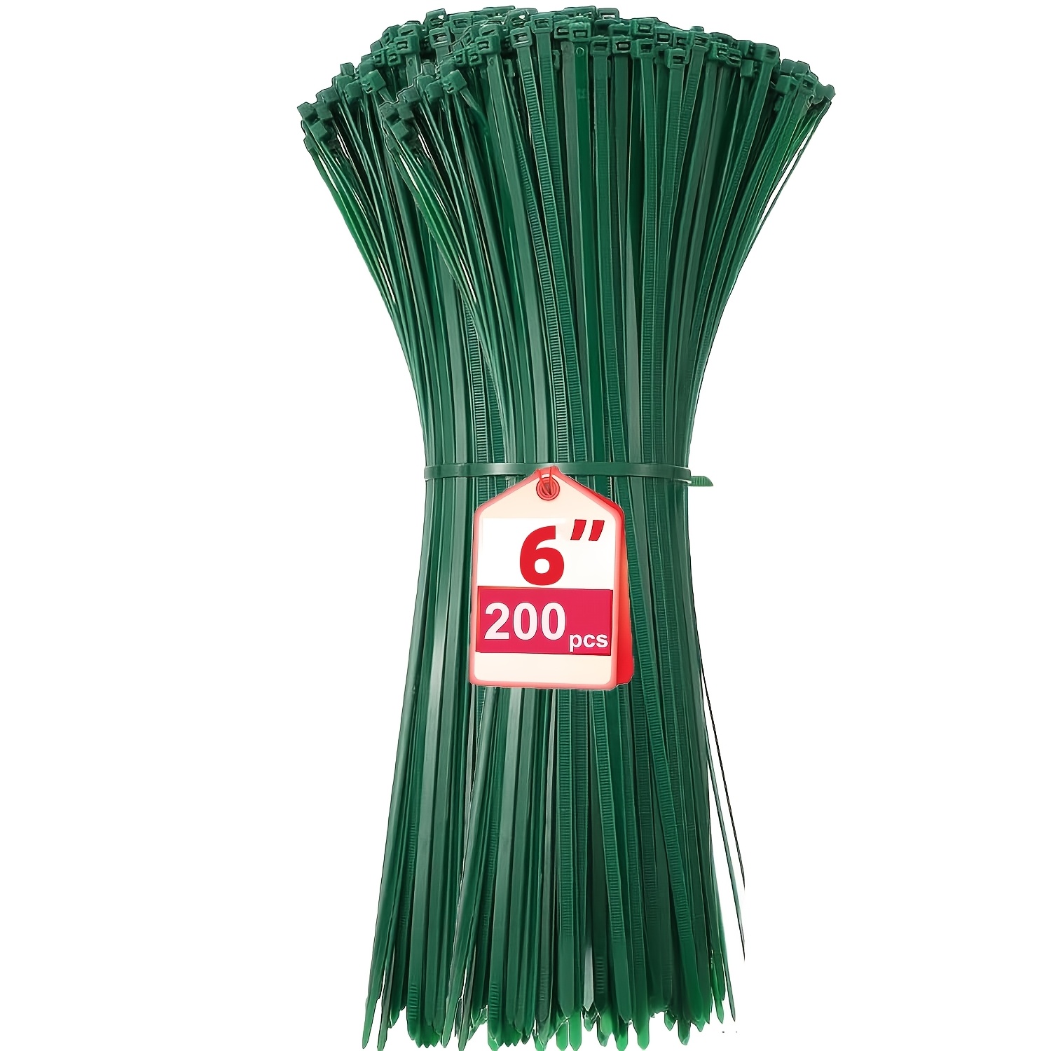 E-shop 200er Pack Grüne Kabelbinder Kunststoff-Kabelbinder für Innen- Außenbereich, UV- Kältebeständige Kabelbinder für , Garten