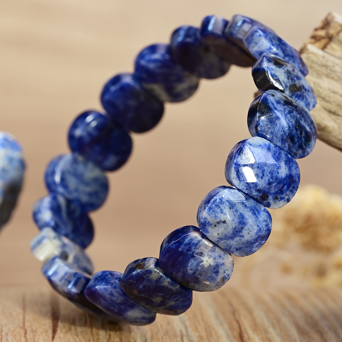 TEMU Natural Elastic Bracelet Unisex Handcrafted Bohemian Vintage Style For Everyday And Holiday Wear Father's Day/graduation Gifts
