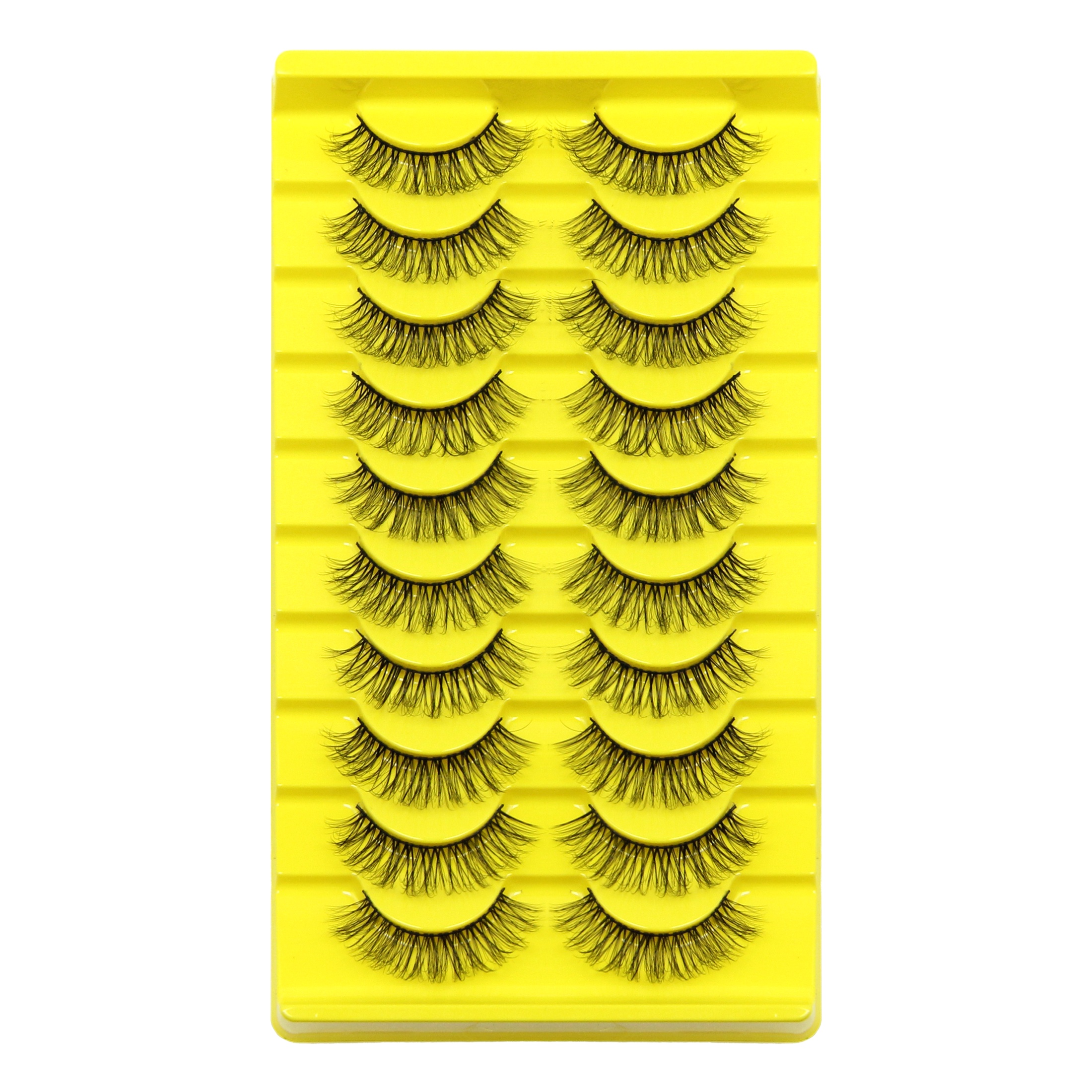 10 Pairs Fluffy Curly Strip Lashes 3d Synthetic Mink Eyelashes Reusable Full Strip Lashes