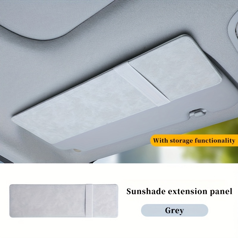 E-shop Auto Sonnenblenden Verlängerung Panel Blendschutz, Lichtblockierendes Verstellbares Clip-On Design Inklusive Aufbewahrungsfach Passend für die