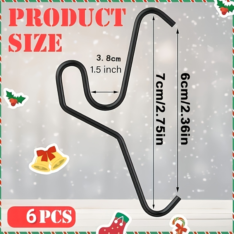 TEMU 6pcs Brick-shaped Hooks For Hanging Outdoor Christmas Decorations, Brick Wall Hooks, Suitable For Lights, Wreaths, Garlands, And Holiday