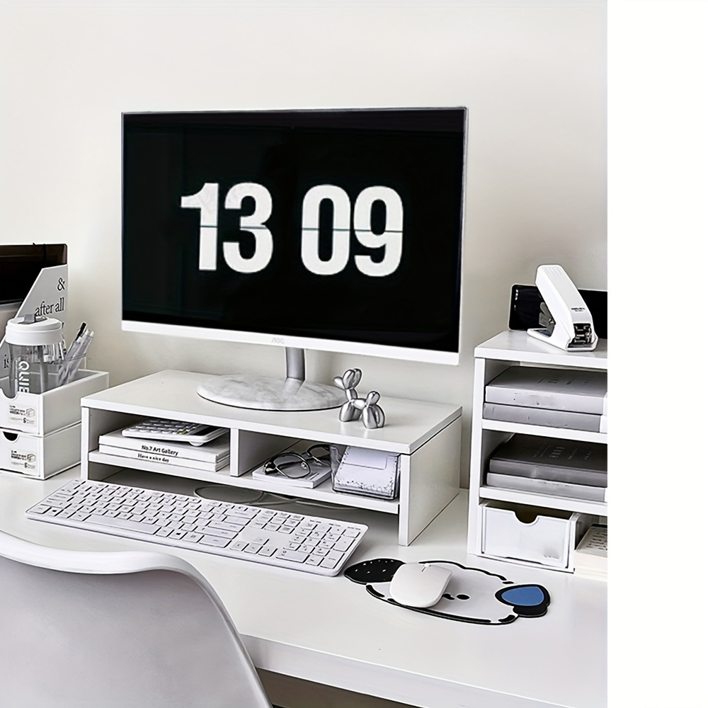 

1pc Laptop Heightening Rack Desk Office Desk Desktop Storage Rack Desktop Monitor Dormitory Table Shelf