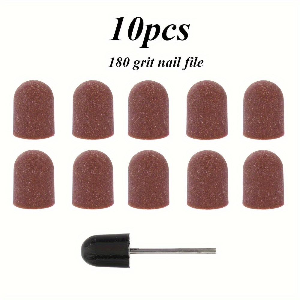 

10pcs Nail Sanding Bands, 180# Grit Nail Sanding With 1pc Sanding Shaft, Sanding Bands For Nail Drill, Nail Drill Bits