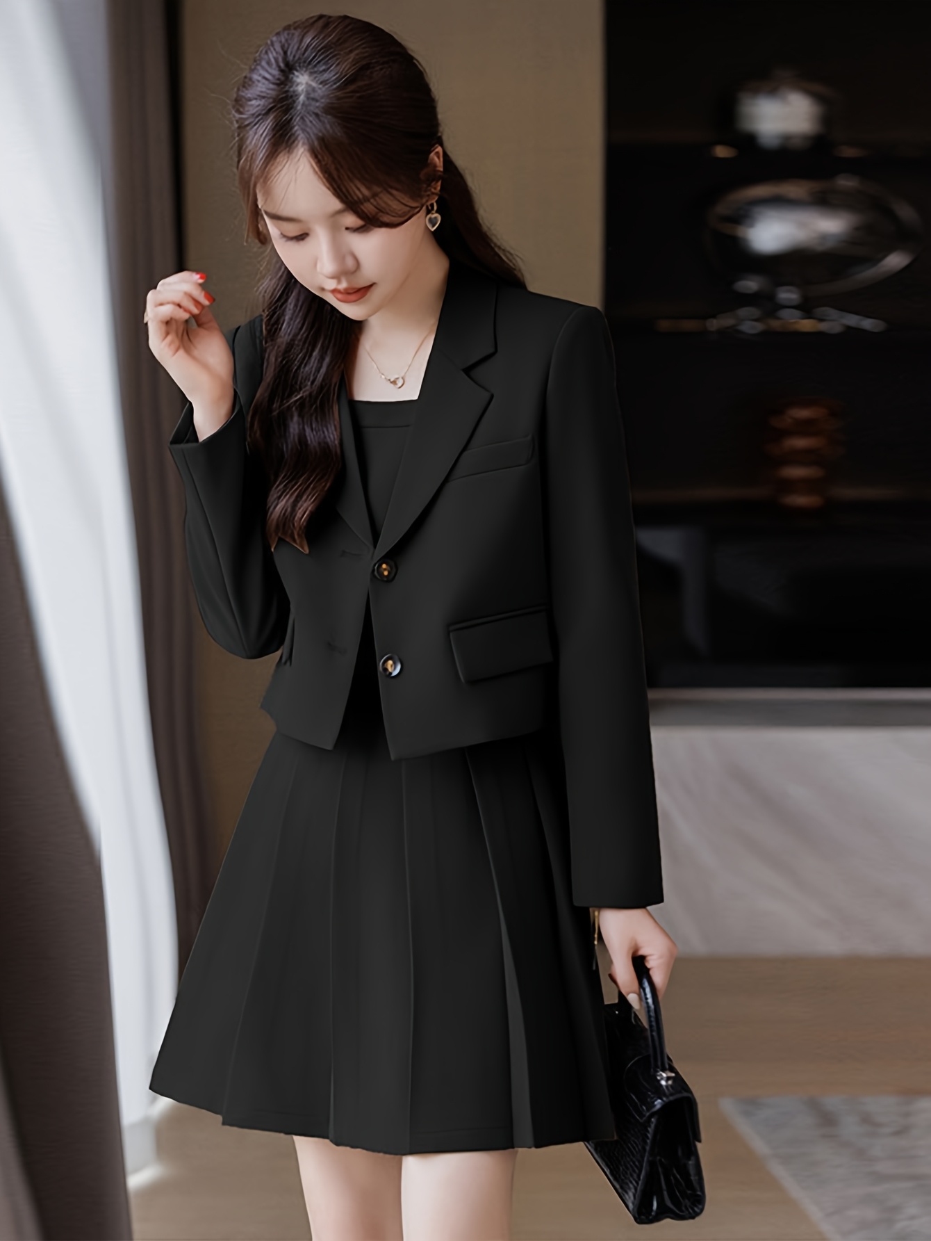 Lazada Black Formal Coat For Women Suit Jacket Skirt Coat Short
