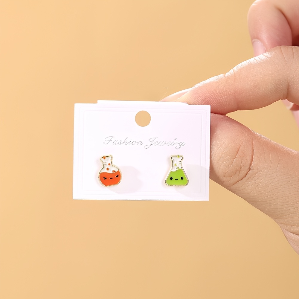 TEMU Earrings Shaped Like Bottles, Made Of Enamel, Wear And A Thoughtful Gift For , Showcasing A Touch Of Style And