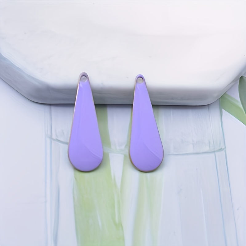 10pcs Double-Sided Enamelled Water Drop Charms for Jewelry Making
