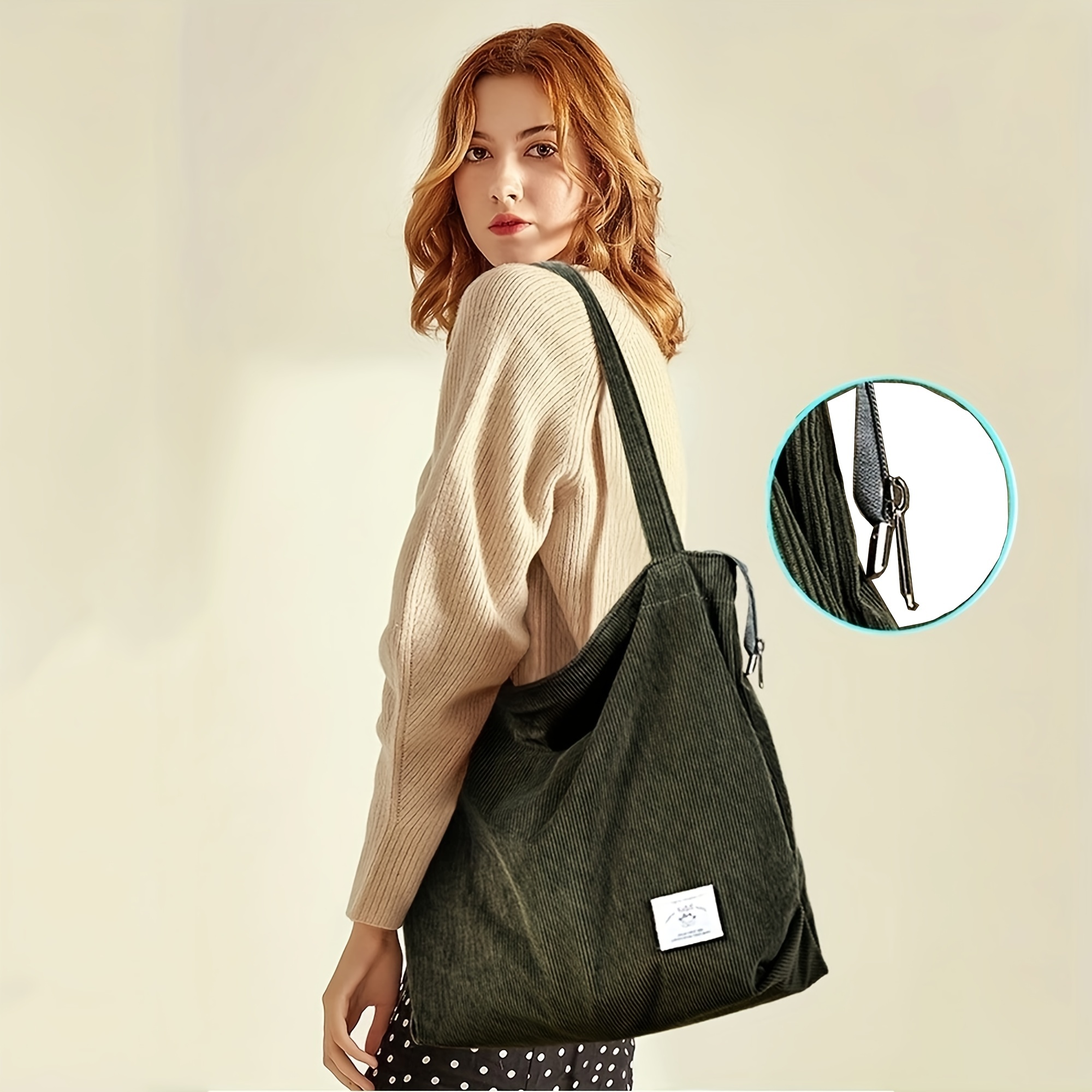 Corduroy tote bag discount