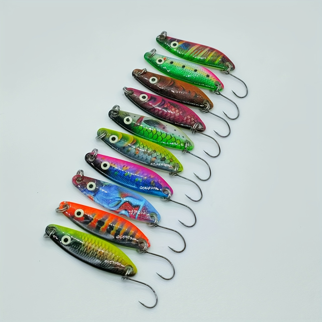 

10pcs Mini Metal Fishing Lures, 5.5g - Uv Iron Sequins For Bass, Trout & More - Halloween, Christmas, Thanksgiving & New Year