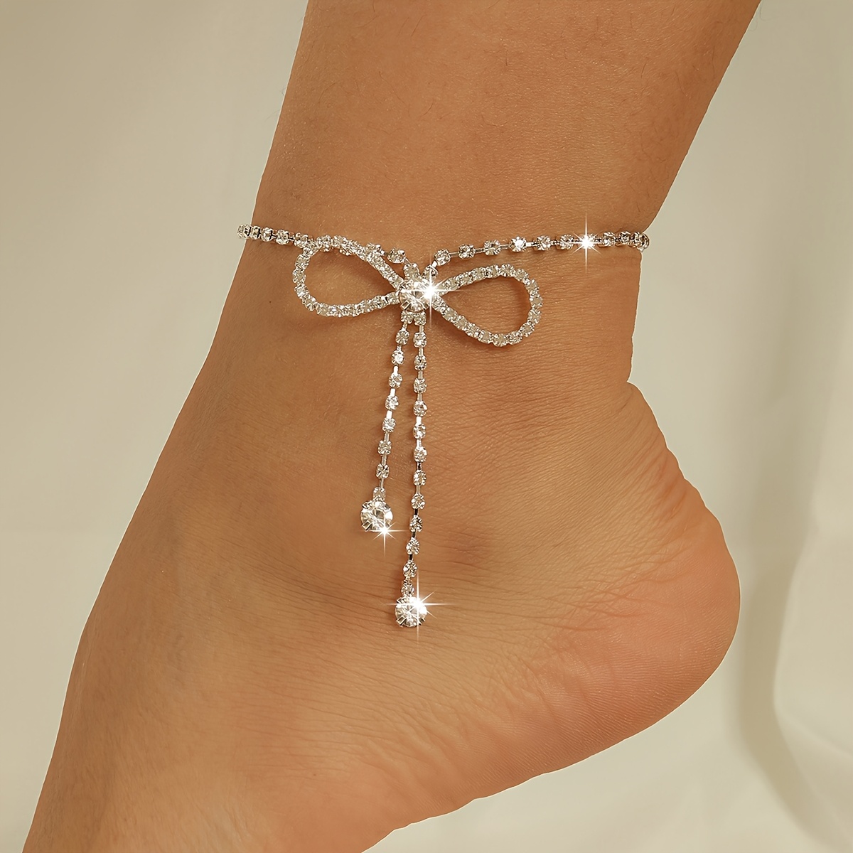 1pc womens accessories bow stud chain ankle bracelet
