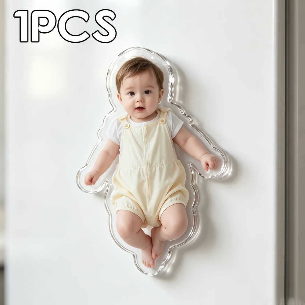 TEMU Custom Acrylic Photo Refrigerator Magnets With Irregular Portrait Shapes. Supports Personalized Customization With Baby Photos, Portrait Photos;