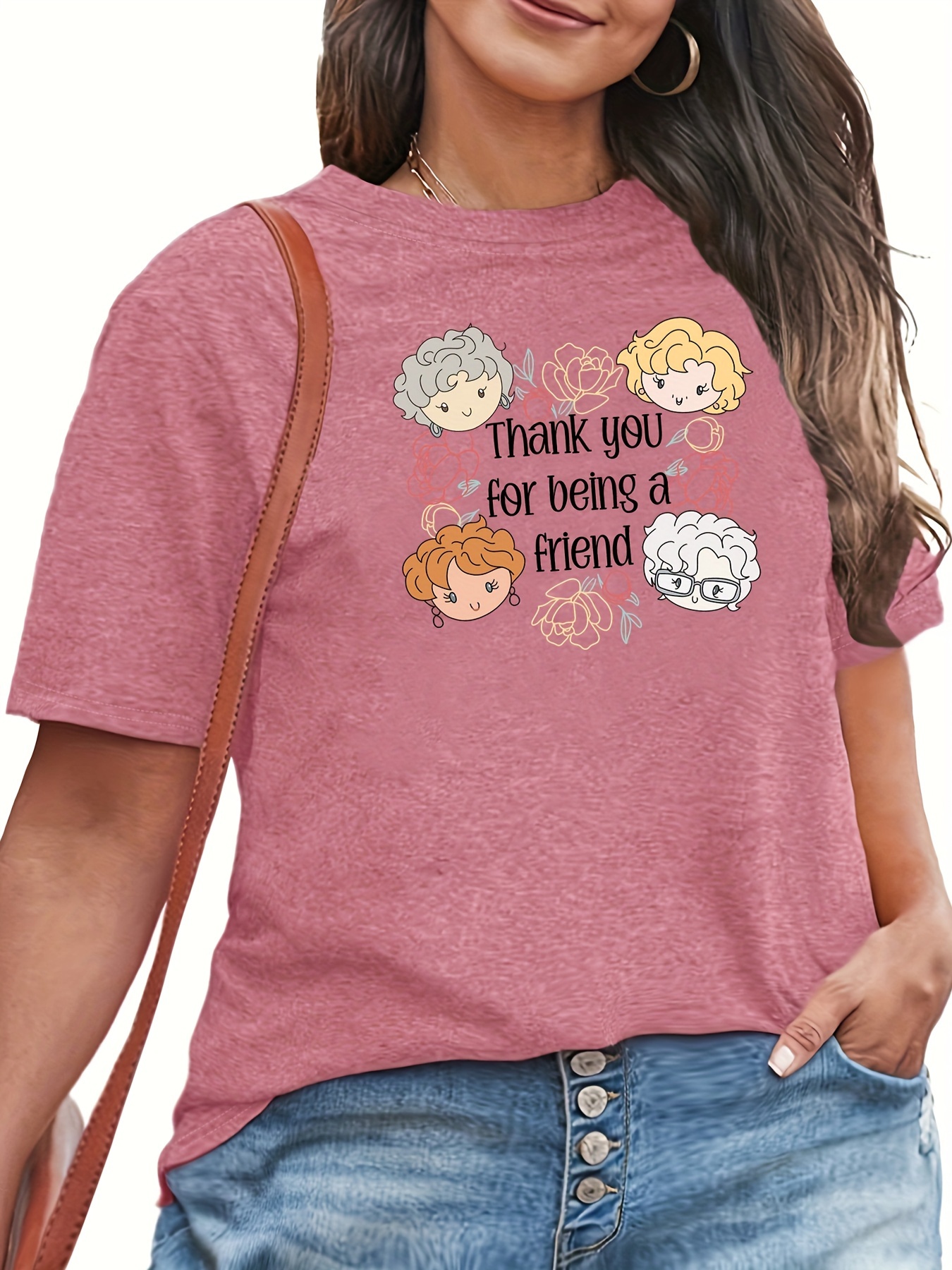 Graphic Print T shirt Plus Size Casual Crew Neck Short - Temu Canada