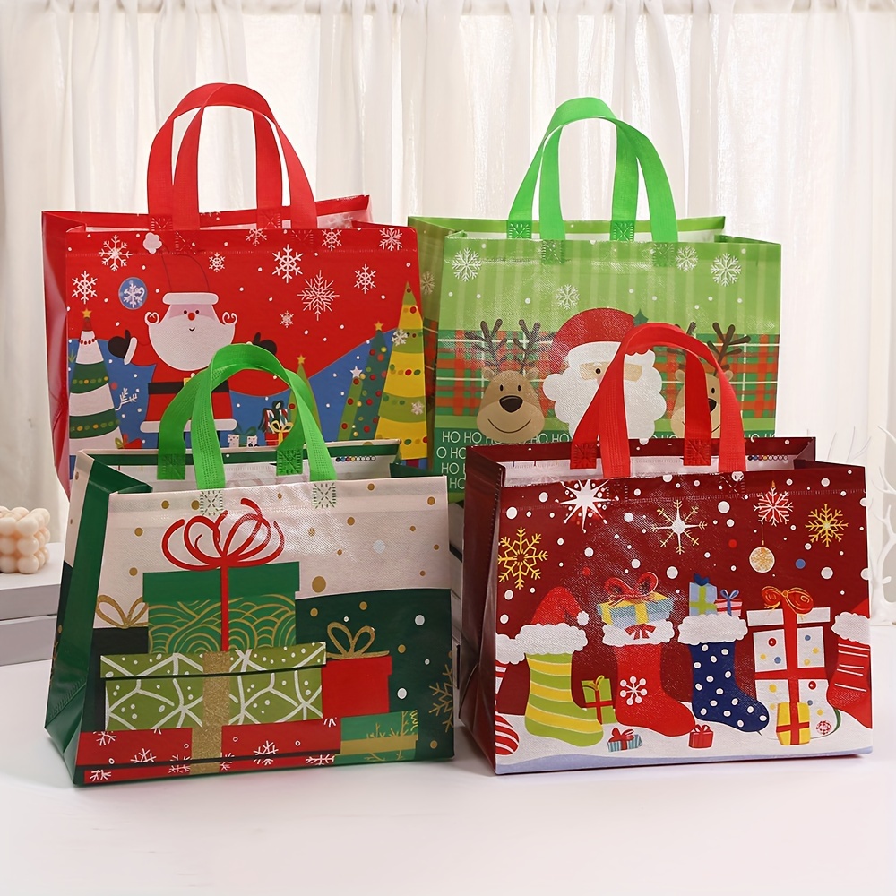 Tote Bag Reusable Fabric Christmas Gift Bags Diy Fabric Gift Bags