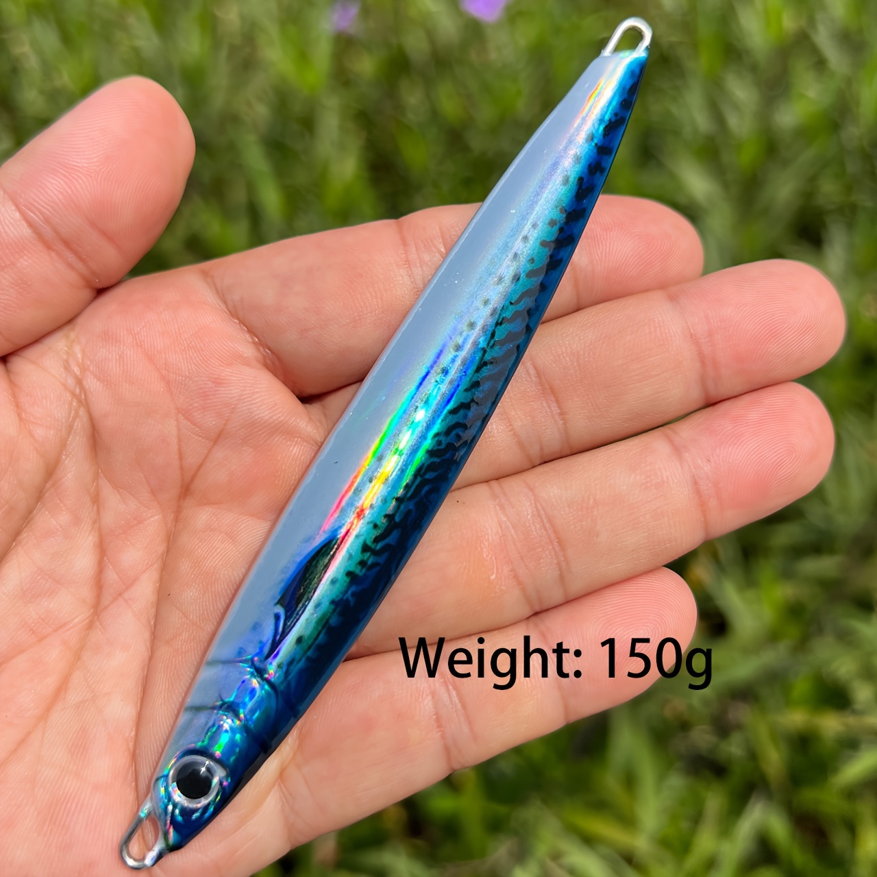 Image of 1pc 60g-150g Pitch Fishing Jig - Metal Vertical Sinking Lure With Scale Patterns, Saltwater & Deep Sea Fishing Bait Jigging
