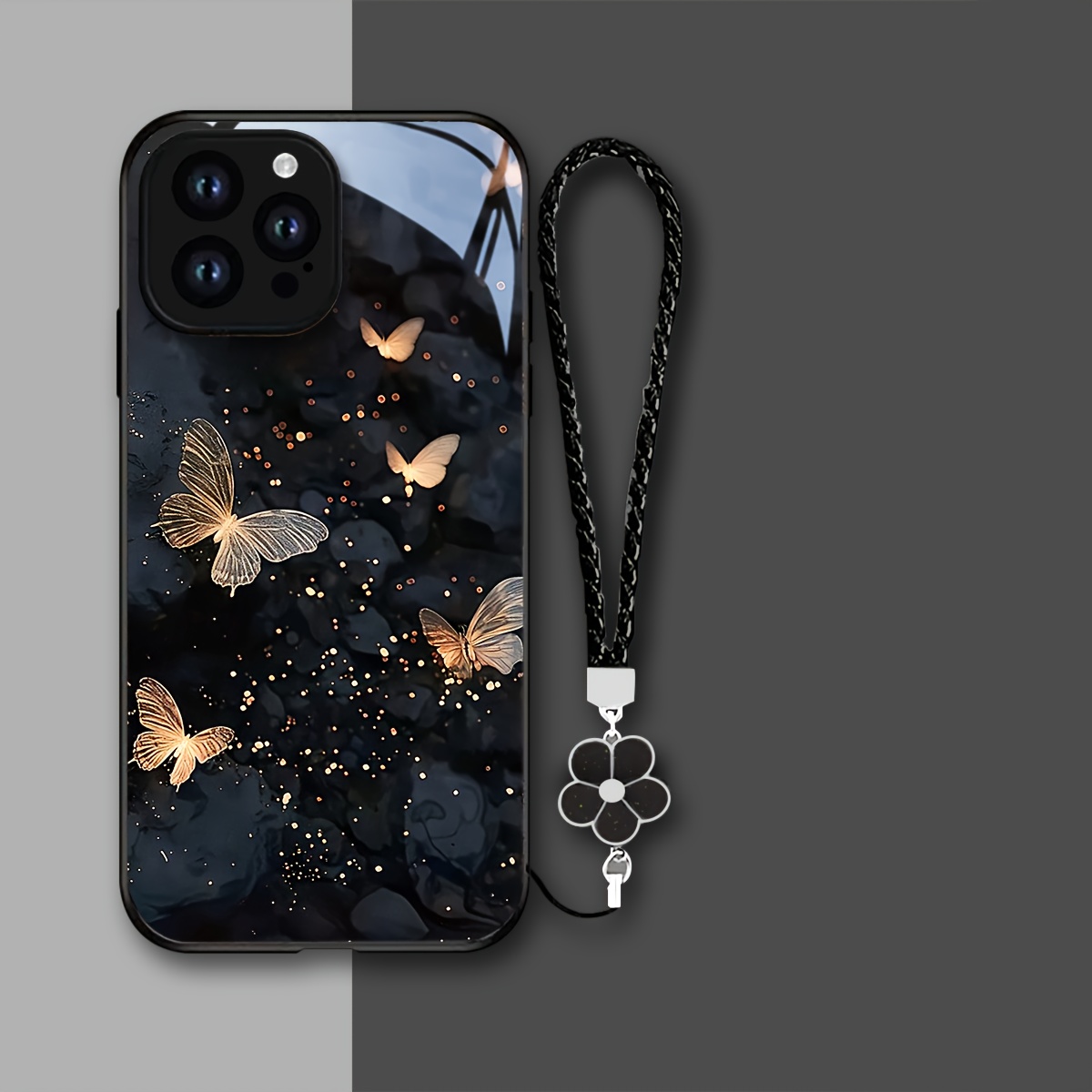 TEMU Phone Case - Phone Case With A Firelight Design, Complete With A Hanging Strap. Compatible With For Iphone 16 Pro Max, 15 Plus, 14, 13 Mini, 12,