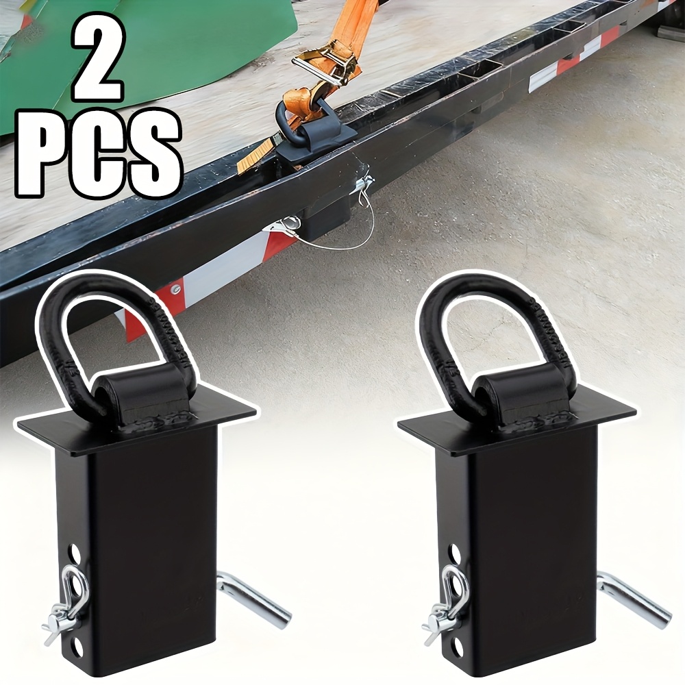 TEMU 10pcs Stake Pocket D Rings 16200 Lbs Heavy Duty Removable D-ring Stake Down For Utility Trailers And Flatbeds With Hitch Pin, Removable Tie Down Utility For Cargo Trucks, Black 2pcs