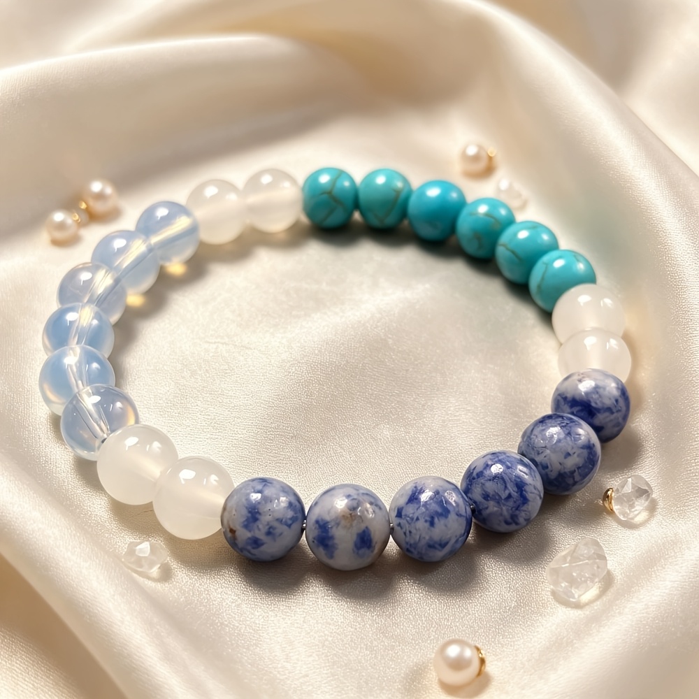 Bluestone, Turquoise & Opal Element Bracelet, Vacation Gift